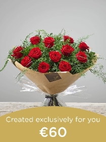 12 Red Rose Hand tied.
